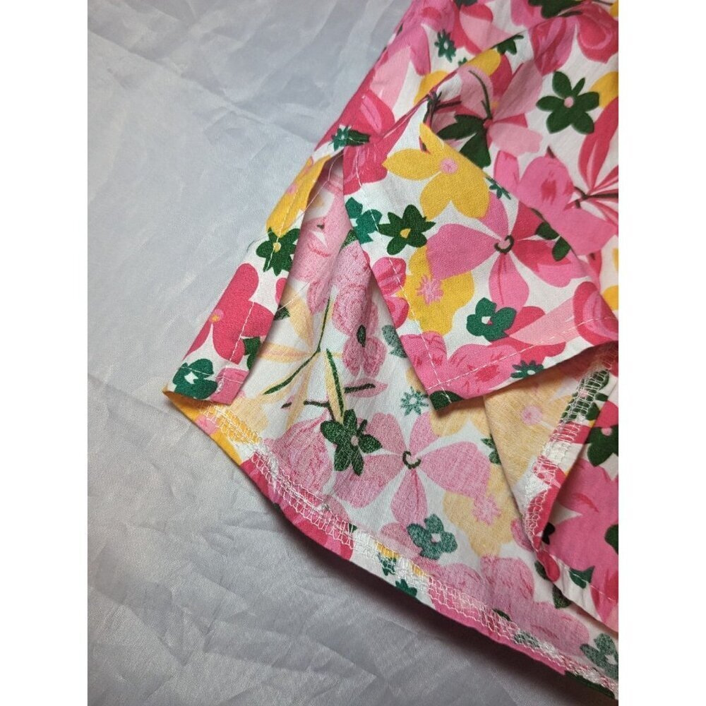 Kaktus Women's Floral Spring Colored Short Sleeve Blouse Size XXL - Picture 10 of 13